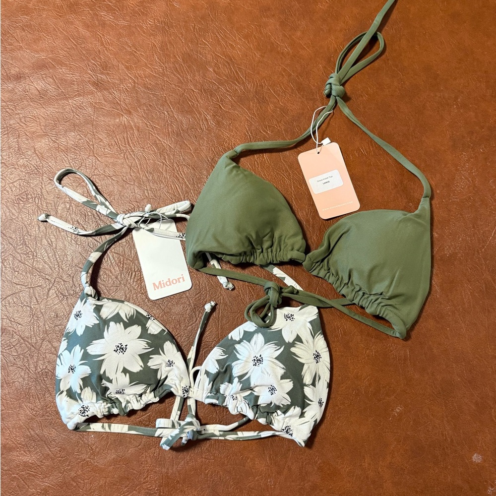 Midori Bikini Tops (Set of 2) - Size Large - NWT